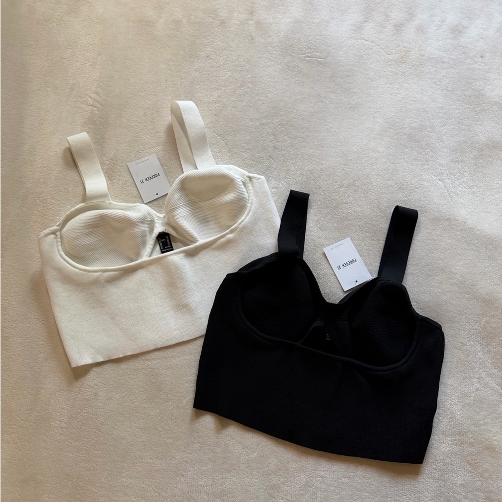 Forever 21 Bustier Crop Top Set of 2 size XL